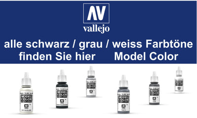 Vallejo Model-Color alle schwarz / weiss / grau Farbtöne