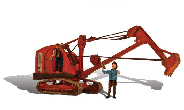 Woodland Scenics Spur H0 "Backhoe, Bagger mit Figuren" (AS5566)