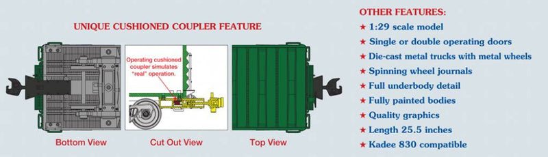 60 ft. Steel Box Car Rock Isand Single Door